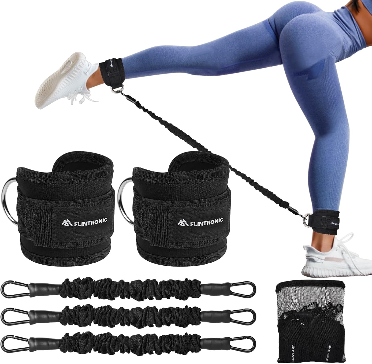 flintronic Tobilleras con Polea para Glúteos