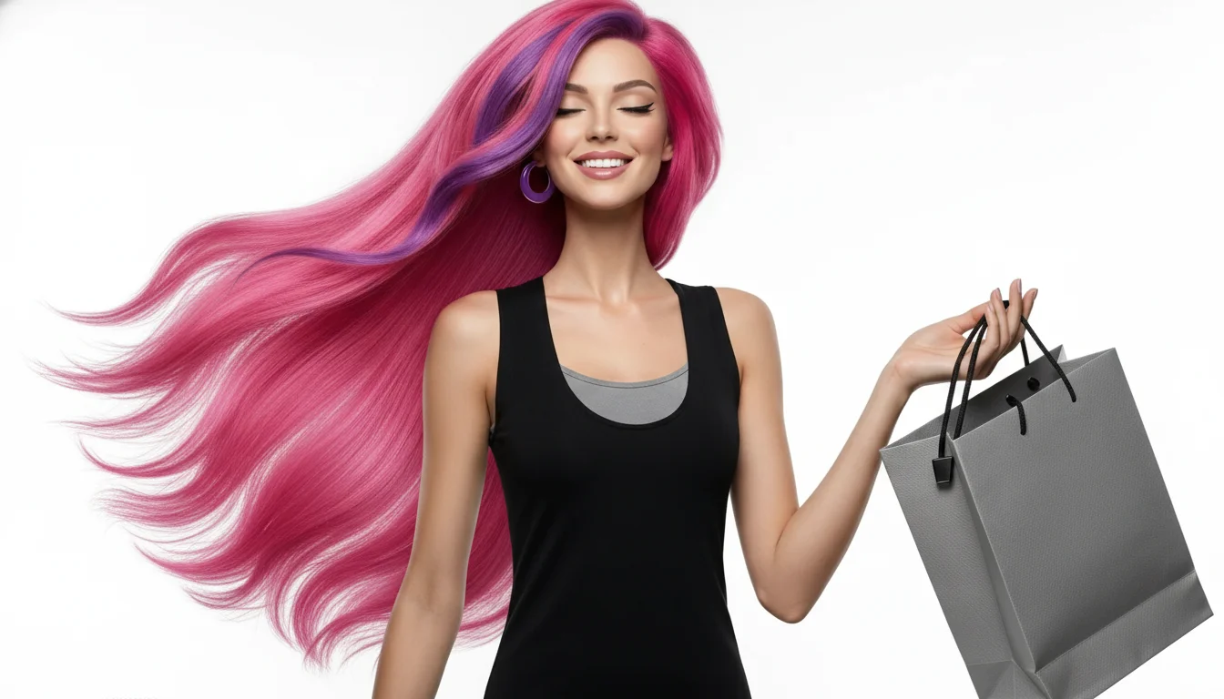 Lolita Coconut con su melena larga y brillante después de usar aceite de coco en el cabello, cabello saludable y radiante