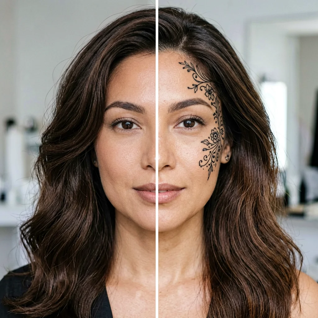 Mujer sonriente mostrando su cabello con aspecto más denso tras la micropigmentación capilar