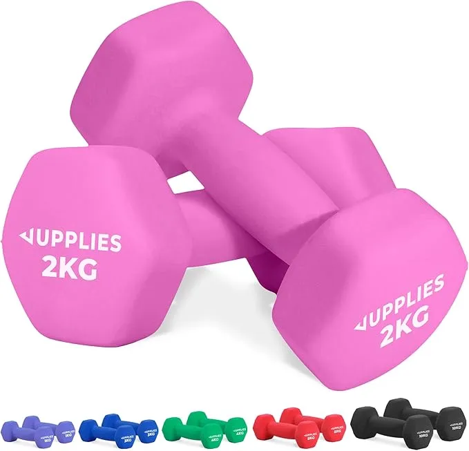 JUPPLIES Juego de Pesas y Mancuernas Neopreno 4kg