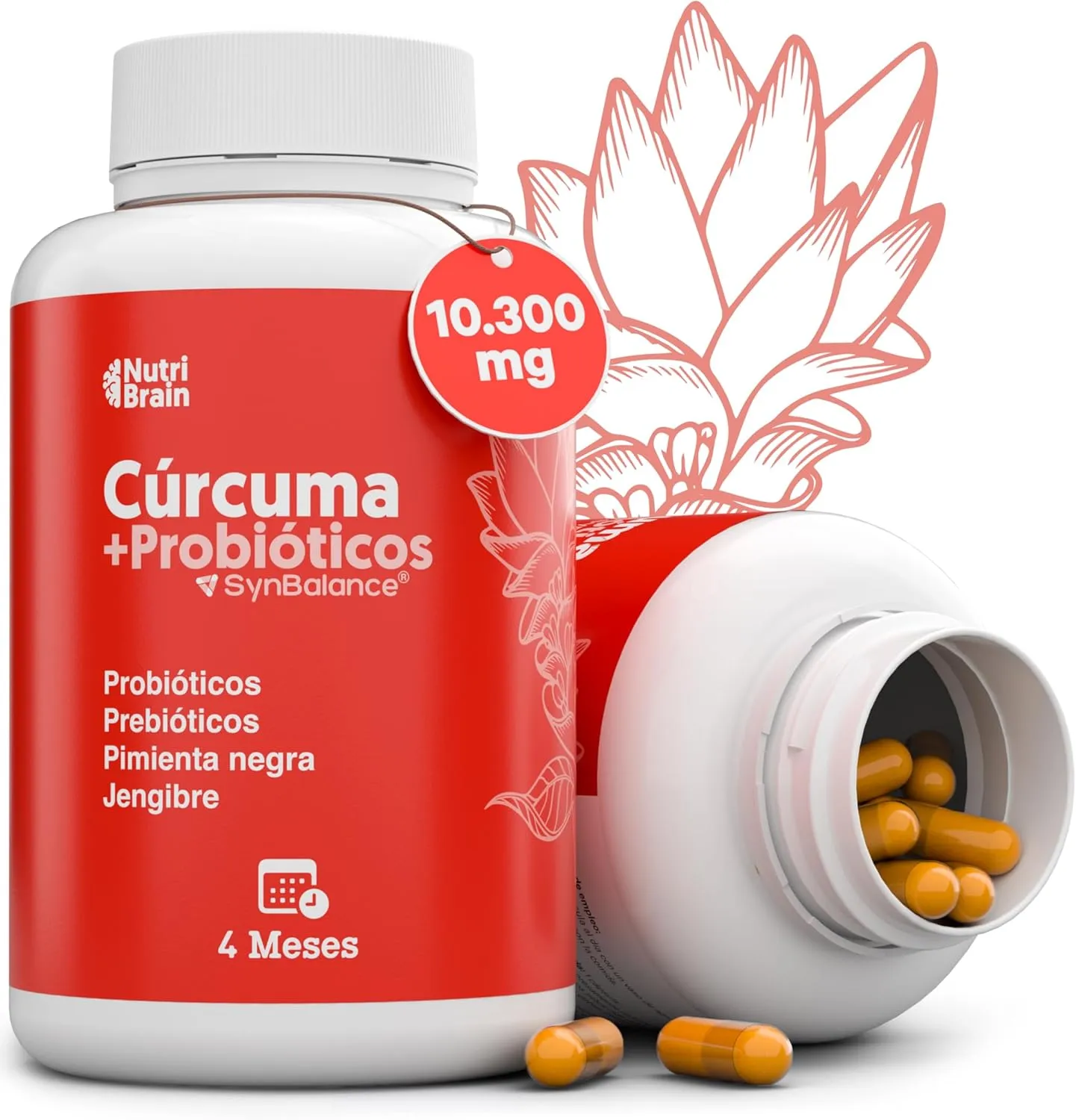 Cúrcuma Ultraconcentrada 10.300mg + Jengibre + Probióticos