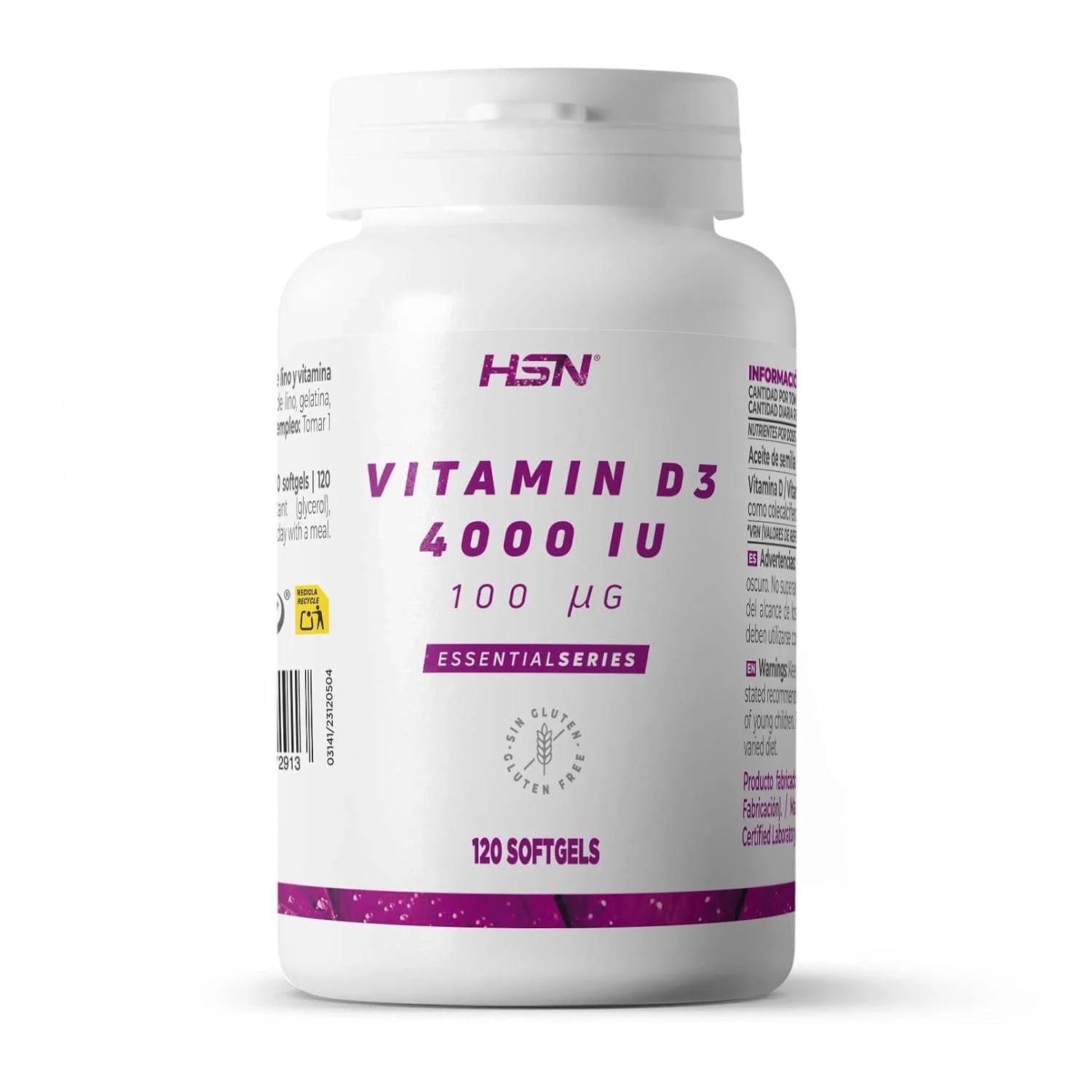 Vitamina D3 4000 UI HSN – 120 Perlas
