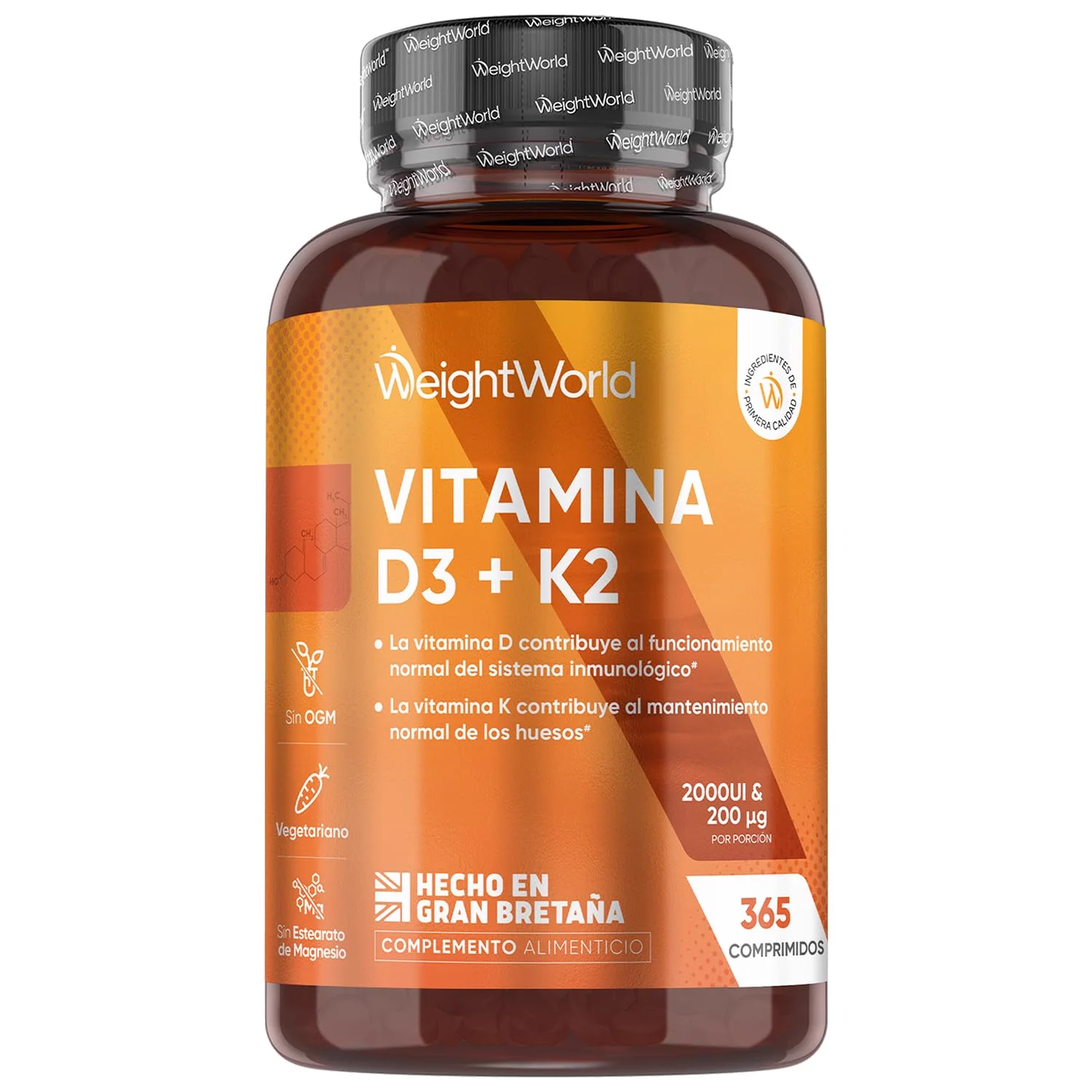 Vitamina D3 y K2 2000 UI + 200 µg